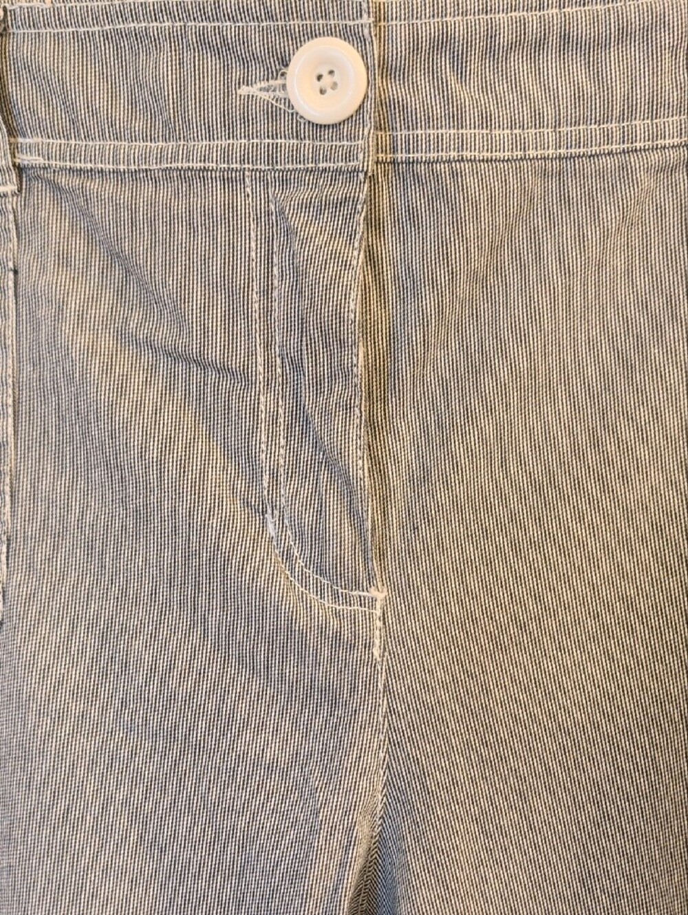 Style & Co. Light Blue Striped Capris | Women’s Size 18W | Snap Hem Detail - Picture 6 of 9